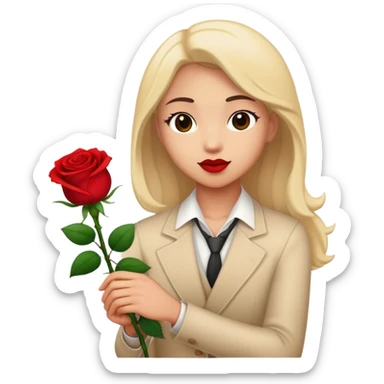 Persona entregando una rosa roja sticker