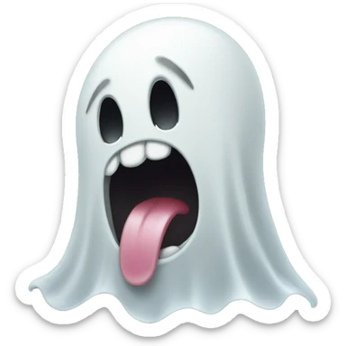 ghost sticking tongue out simple sticker