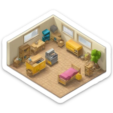 isometric fabrication company handmade goods sticker