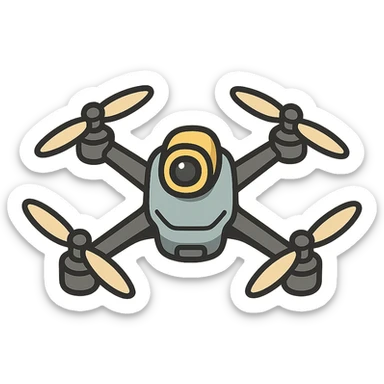FPV drone simple bold icon sticker