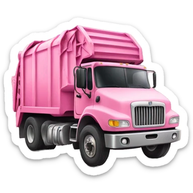 Pink garbage truck sticker