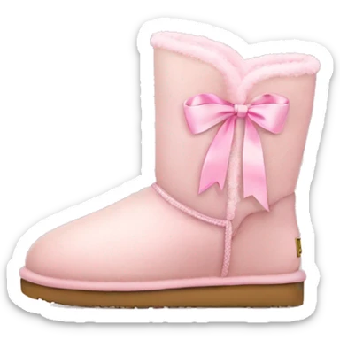 light pink uggs with pink ribbon sticker