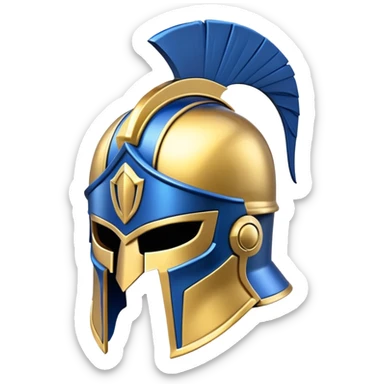 Blue and gold spartan helmet sticker