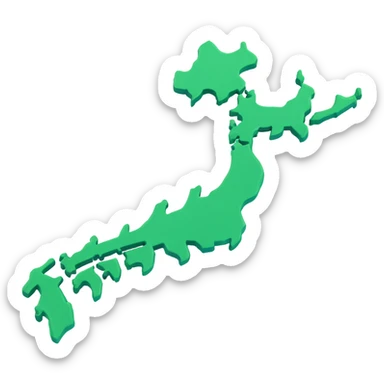 map of Japan with flag colors sticker