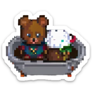 Barcelona poop pixel art sticker