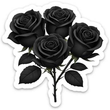 black bouquet sticker