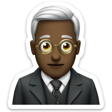 person observing with a  monocle sticker