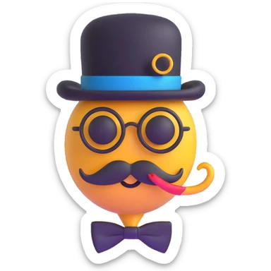 quantum physics particle with a mustache and monocle sticker