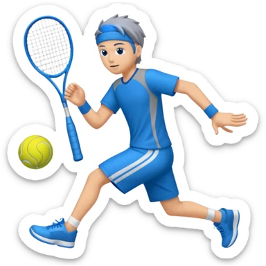 Tiburon con dos tenis azules sticker