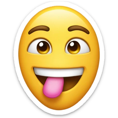 smiling kiss face emoji looking up left with the pointer finger curled on the mouth sticker