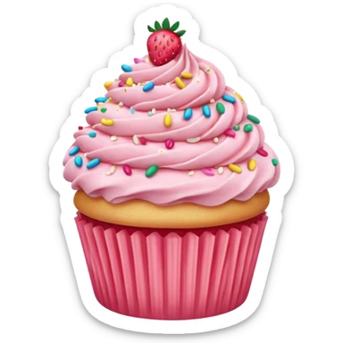Strawberry funfetti cupcake sticker