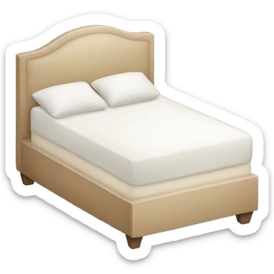 Beige and white bed sticker