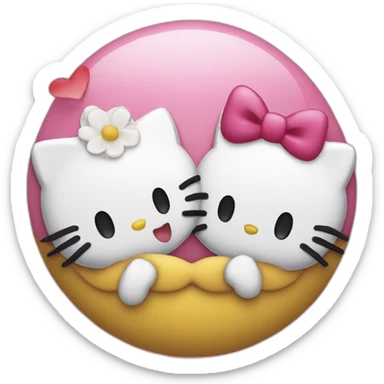 Hello kitty kiss sticker