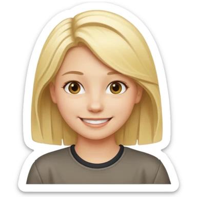 generate an emoji a blond girl next to a roadkerb sticker