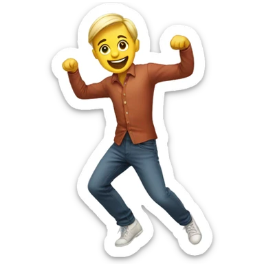 Generate a plain dancing emoji sticker
