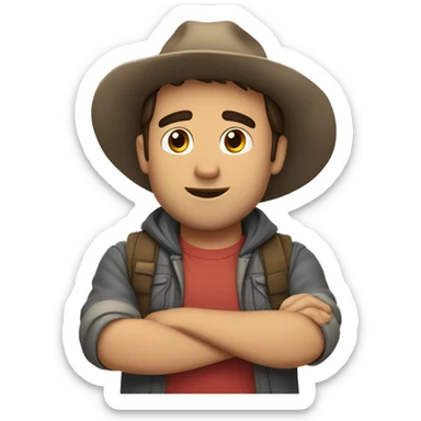 Chico haciendo el gesto que no con los brazos cruzados  sticker