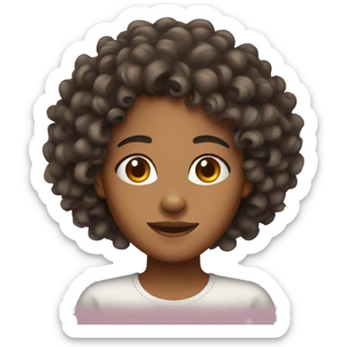 Curly hair mixed breed women sticker