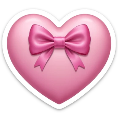 Pink heart with a bow sticker