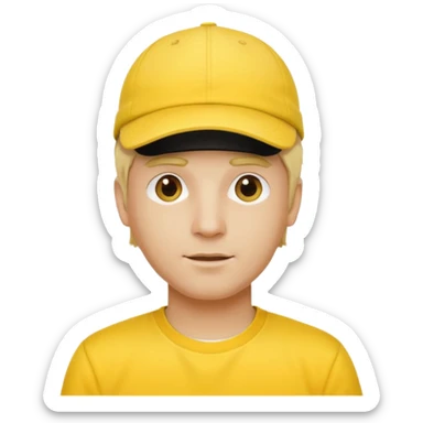 yellow tennis hat and yellow tshirt blonde man sticker