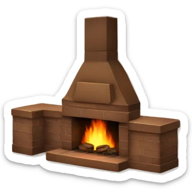 cozy brown fireplace sticker