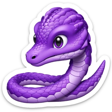  i want a animated emoji with the text "'Lil Viper sorry" for a little purple cute viper sticker