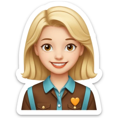 a teenage girl wearing retro clothes sticker