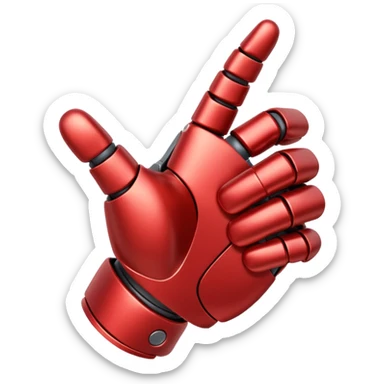 robot hand closed fist but the thumb is up and make the color of the robot  in the shade red sticker