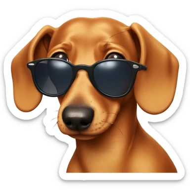 Dachshund with sunglasses  sticker