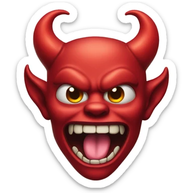 devil emoji with tongue out sticker