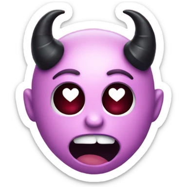 Heart with devil horns sticker