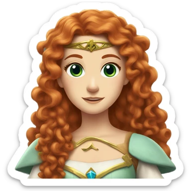 a white girl with long red curly hair and freckles, cosplaying Princess Zelda posing and smiling sticker
