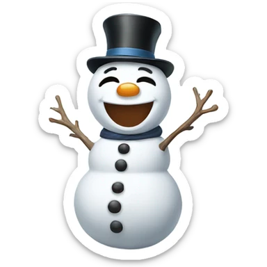 Laughing snowman  sticker