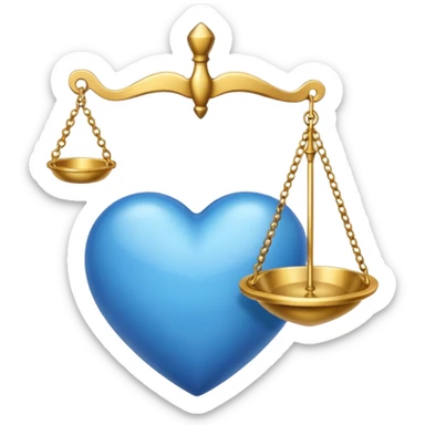 Blue heart with scales of justice sticker