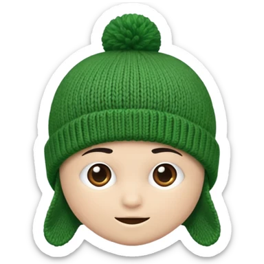 a green beanie sticker