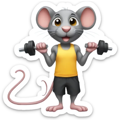 Rat in the gym  sticker