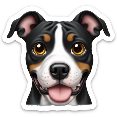 staffordshire bull terrier black surprised sticker