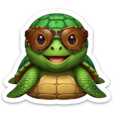 A turtle wearing sunglasses sticker