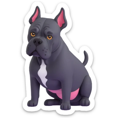 black Cane Corso dog with cropped ears and short tail sticker