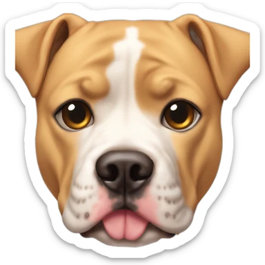 cute fully blond dog ears up pitbull boxer dark snout sticker