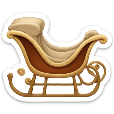 Beige christmas sleigh  sticker