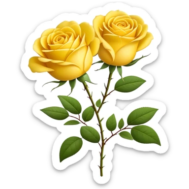 single Sunshine Yellow Tea Rose, straight stem sticker