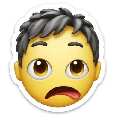 angry emoji sticking their tongue out sticker