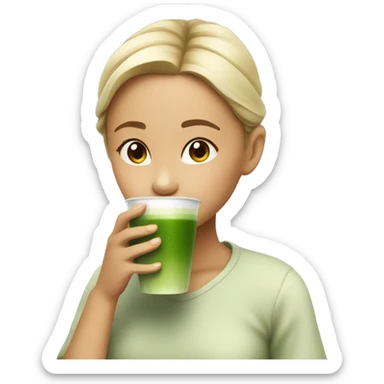 Girl, Drinking, Matcha sticker
