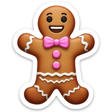 Pink gingerbread man sticker