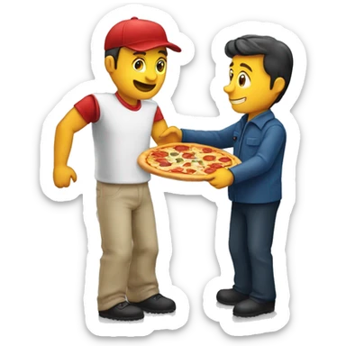 The customer handing a pizza back to the pizza delivery man sticker