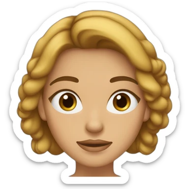 Mujer cabello castaño, ojos color miel, piel blanca y ojos almendrados sticker