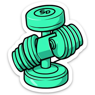 colorful workout dumbbell sticker