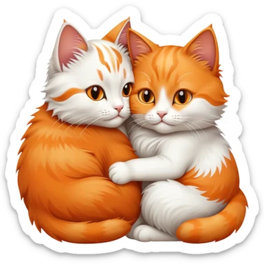 two cats hugging sticker