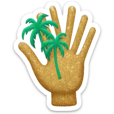 glitter palm on it sticker