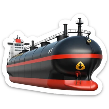 Generate a black oil tanker sticker